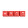 4pcs PSP Directional Keycaps - ABS Thumb Grips with White "PTOX" Labels, Simple Style for Enhanced Gaming Comfort, Game Controller Grips Red